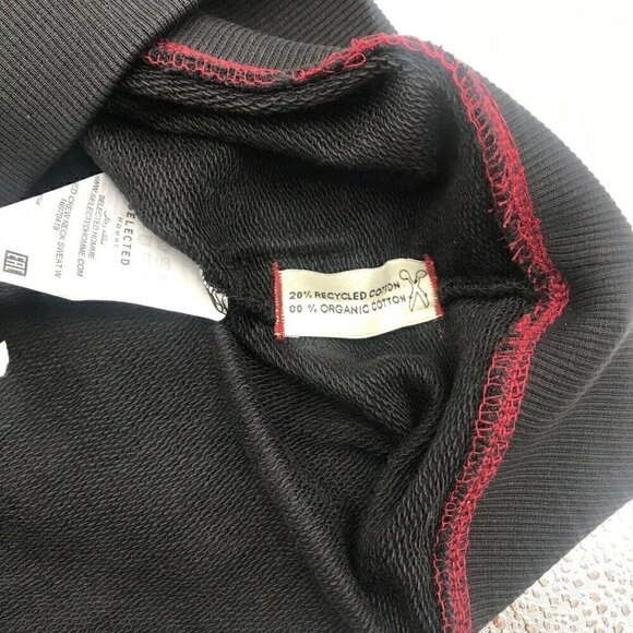 Selected Homme Mens Long Sleeves Comfort Pullover Black Sweatshirt Size Medium - Picture 7 of 7